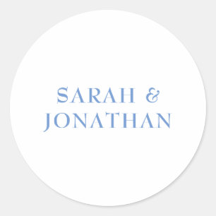 SARAH Modern Blue Minimal Wedding Envelope Sticker