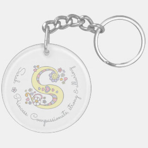 Sarah monogram letter s name and meaning keyring