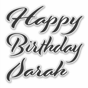 Sarah name first name black Sticker birthday