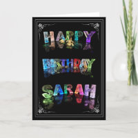 Sarah - Name in Lights greeting card (Photo)