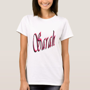 Sarah Name In Red And Pink, T-Shirt