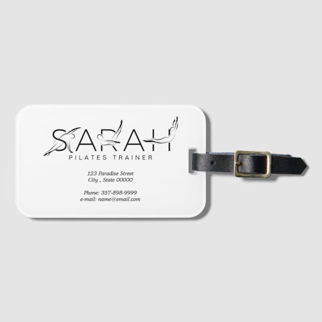 SARAH Name Pilates Instructor   Luggage Tag (Front Horizontal)