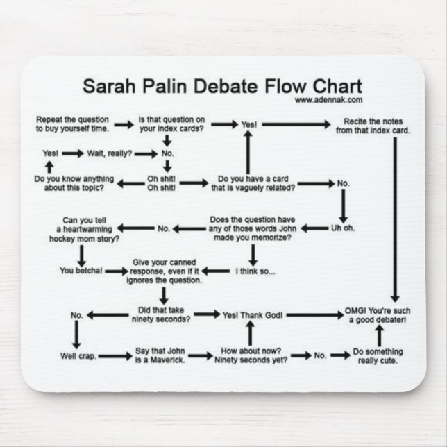 Sarah Palin Debate Flow Chart Mouse Mat (Front)