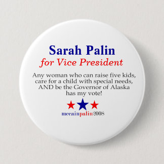 Sarah Palin for Vice President 7.5 Cm Round Badge