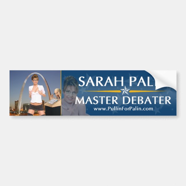 Sarah Palin - Master Debater Bumper Sticker (Front)