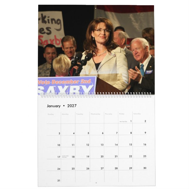 Sarah Palin - Perpetual Calendar (Jan 2027)