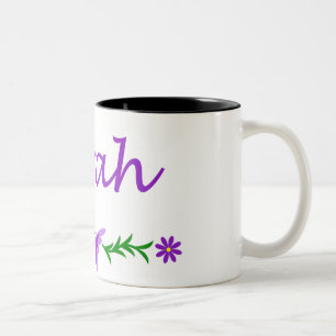 Sarah (Purple Butterfly) Two-Tone Coffee Mug