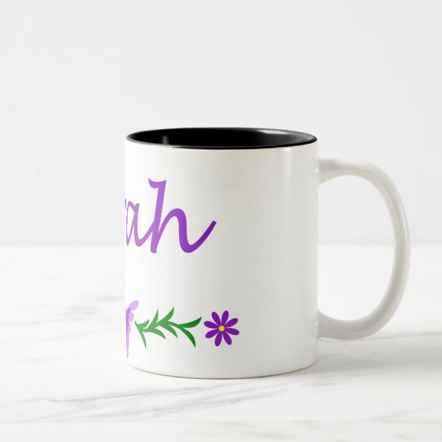 Sarah (Purple Butterfly) Two-Tone Coffee Mug (Right)