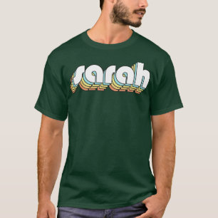 Sarah Retro Rainbow Typography Faded Style T-Shirt