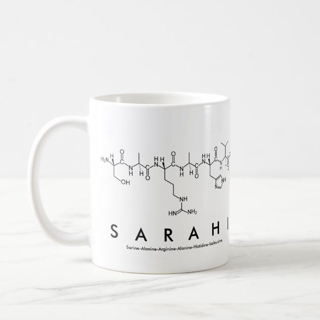 Sarahi peptide name mug (Left)