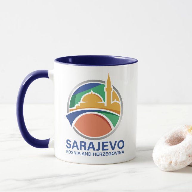 Sarajevo Bosnia and Herzegovina Mug (With Donut)