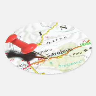 Sarajevo, Bosnia and Herzegovina Oval Sticker