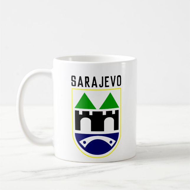 Sarajevo coat of arms, Bosnia and Herzegovina Coffee Mug (Left)