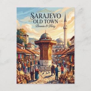 Sarajevo Old Town Bosnia & Herz. Postcard