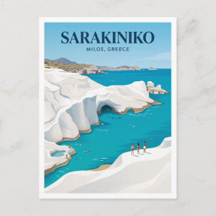 Sarakiniko Beach Milos Greece Postcard