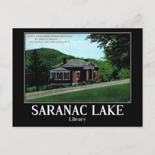 Saranac Lake, Adirondacks, Library Vintage Postcard