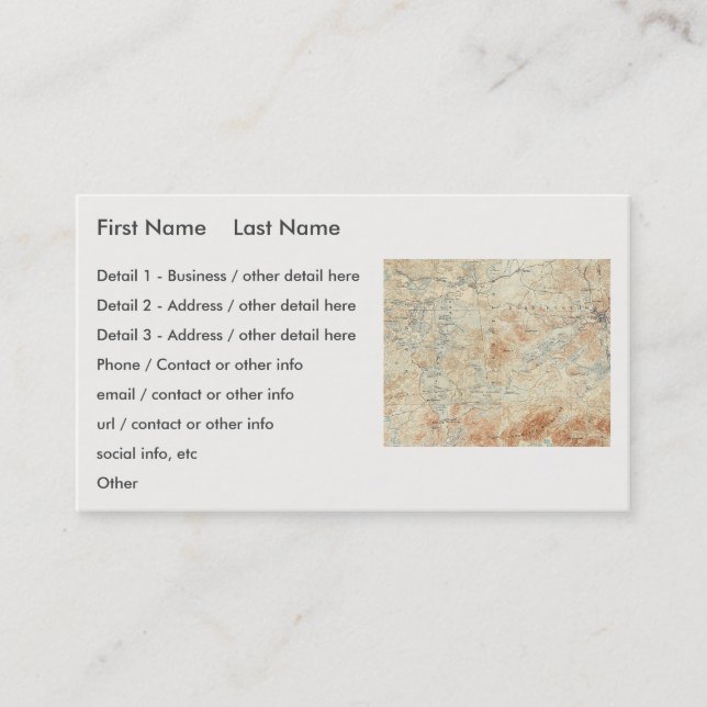 Saranac Lake Chain (Lower, Middle and Upper Lakes) Business Card (Front)