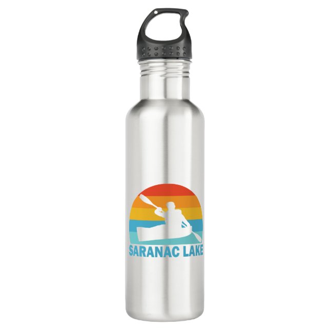 Saranac Lake New York Kayak 710 Ml Water Bottle (Front)