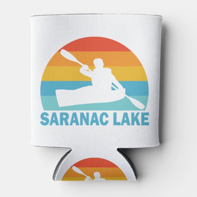 Saranac Lake New York Kayak Can Cooler (Front)