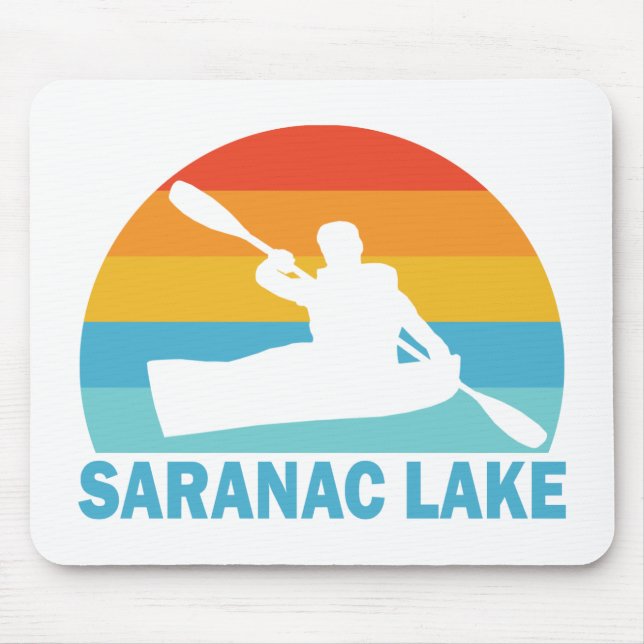 Saranac Lake New York Kayak Mouse Mat (Front)