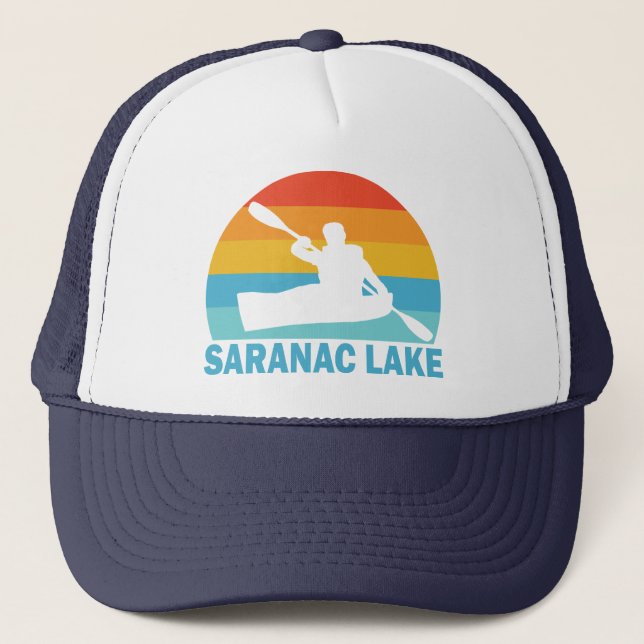 Saranac Lake New York Kayak Trucker Hat (Front)