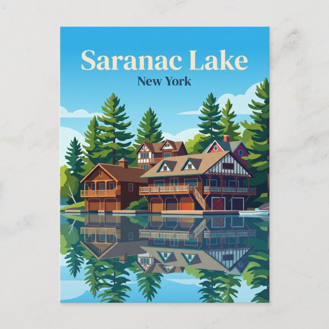 Saranac Lake New York Postcard (Front)