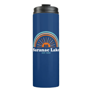 Saranac Lake New York Rainbow Thermal Tumbler