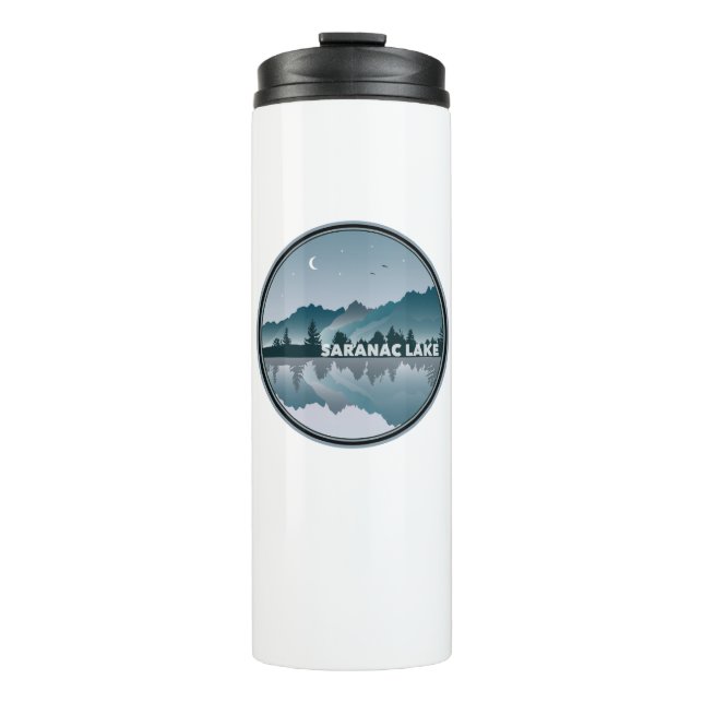 Saranac Lake New York Reflection Thermal Tumbler (Front)