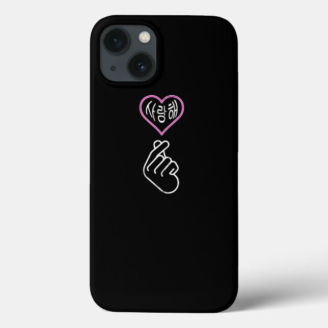 Saranghae I Love You KPop Korean Finger Heart Sign Case-Mate iPhone Case (Back)