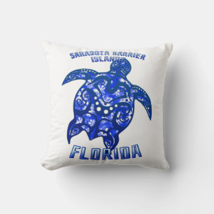 Sarasota Barrier Florida Vacation Tribal Turtle Cushion