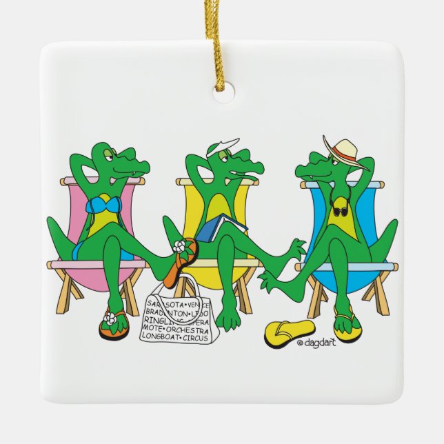 Sarasota Beach Ceramic Ornament (Front)