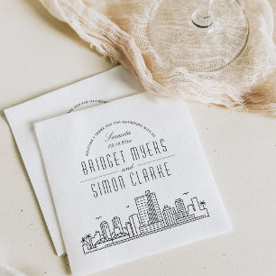 Sarasota Deco Skyline   Wedding Event Napkins