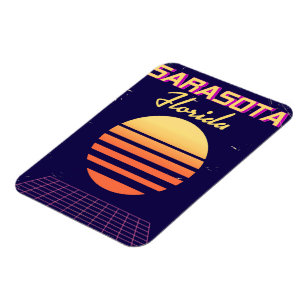 Sarasota Florida 1980s vintage travel print. Magnet