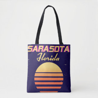 Sarasota Florida 1980s vintage travel print. Tote Bag