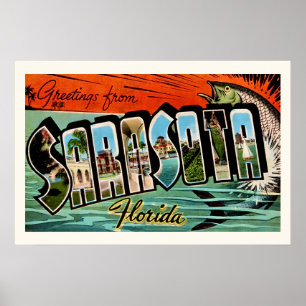 Sarasota Florida 20x30 Retro Print