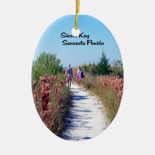 Sarasota Florida Ceramic Tree Decoration (Front)