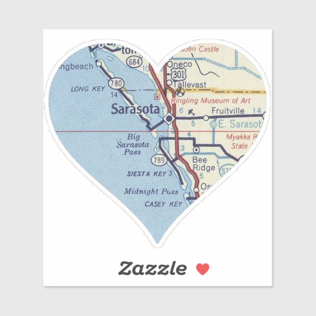 Sarasota Florida Classic Map (Sheet)