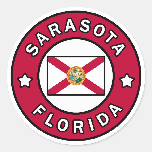 Sarasota Florida Classic Round Sticker (Front)