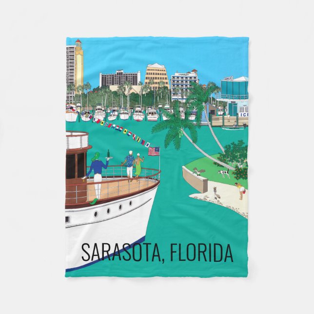 Sarasota Florida  Fleece Blanket (Front)