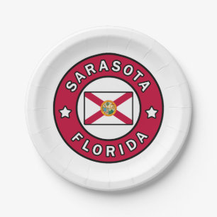 Sarasota Florida Paper Plate