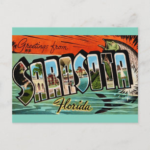 Sarasota Florida Retro Postcard