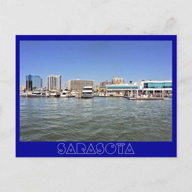 Sarasota, Florida skyline from the bay. Postcard (Front)