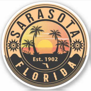 Sarasota Florida Tropical Retro Sunset Souvenirs