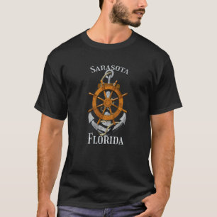 Sarasota Florida Vacation Nautical Anchor Helm Sai T-Shirt