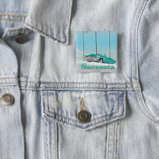 Sarasota Florida Vintage style travel poster 15 Cm Square Badge