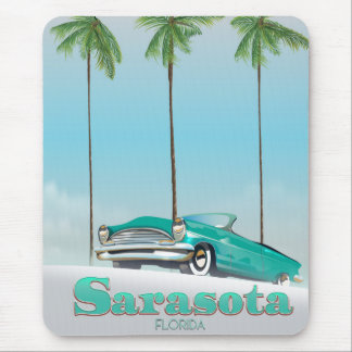 Sarasota Florida Vintage style travel poster Mouse Mat