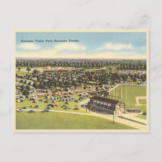 Sarasota Trailer Park vintage Florida Postcard (Front)