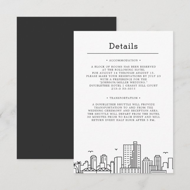  Sarasota Wedding | Guest Details Invitation (Front/Back)