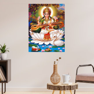 Saraswati Goddess of Art & Education Poster