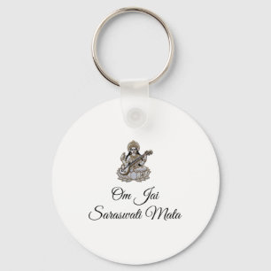 Saraswati Shirt Design Om Jai Saraswati Mata Key Ring